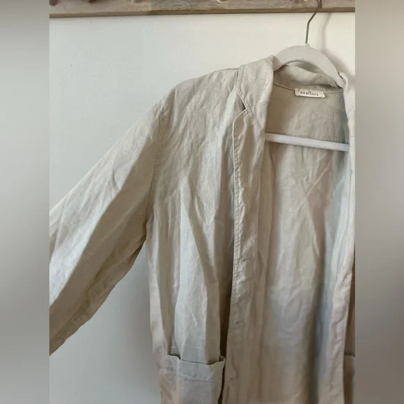 Neuflora 100% Linen Blazer Cream Size Small - Picture 3 of 4